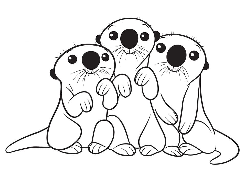 Desenho de Lontras de Procurando Dory para Colorir