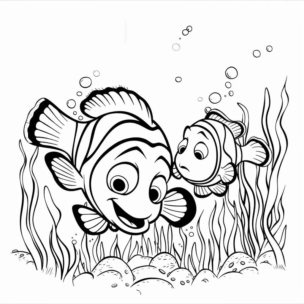 Desenho de Disney Pixar Procurando Nemo para Colorir