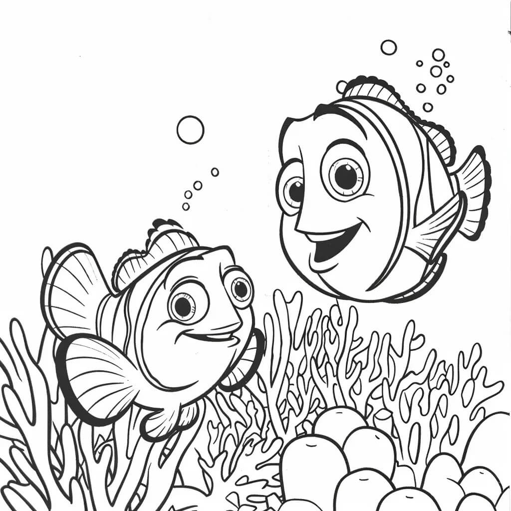 Desenho de Disney Procurando Nemo para Colorir