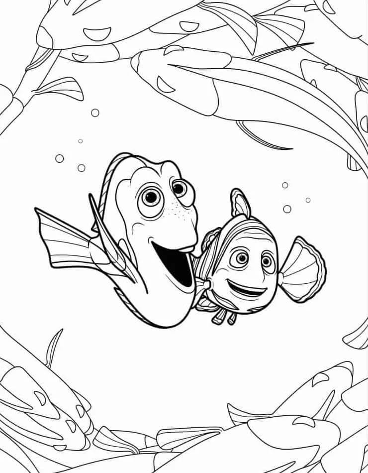 Desenho de Imprimivel Grátis Procurando Nemo para Colorir