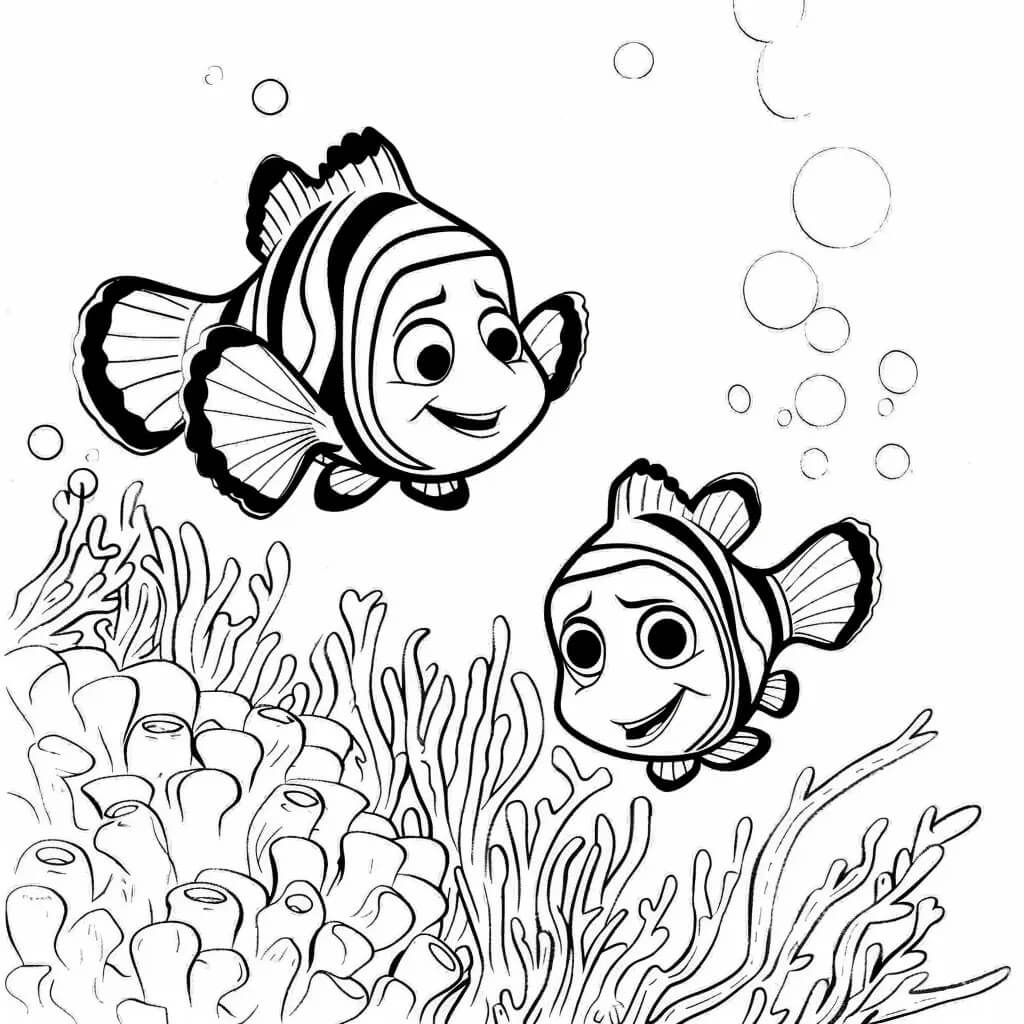Desenho de Procurando Nemo Disney Pixar para Colorir