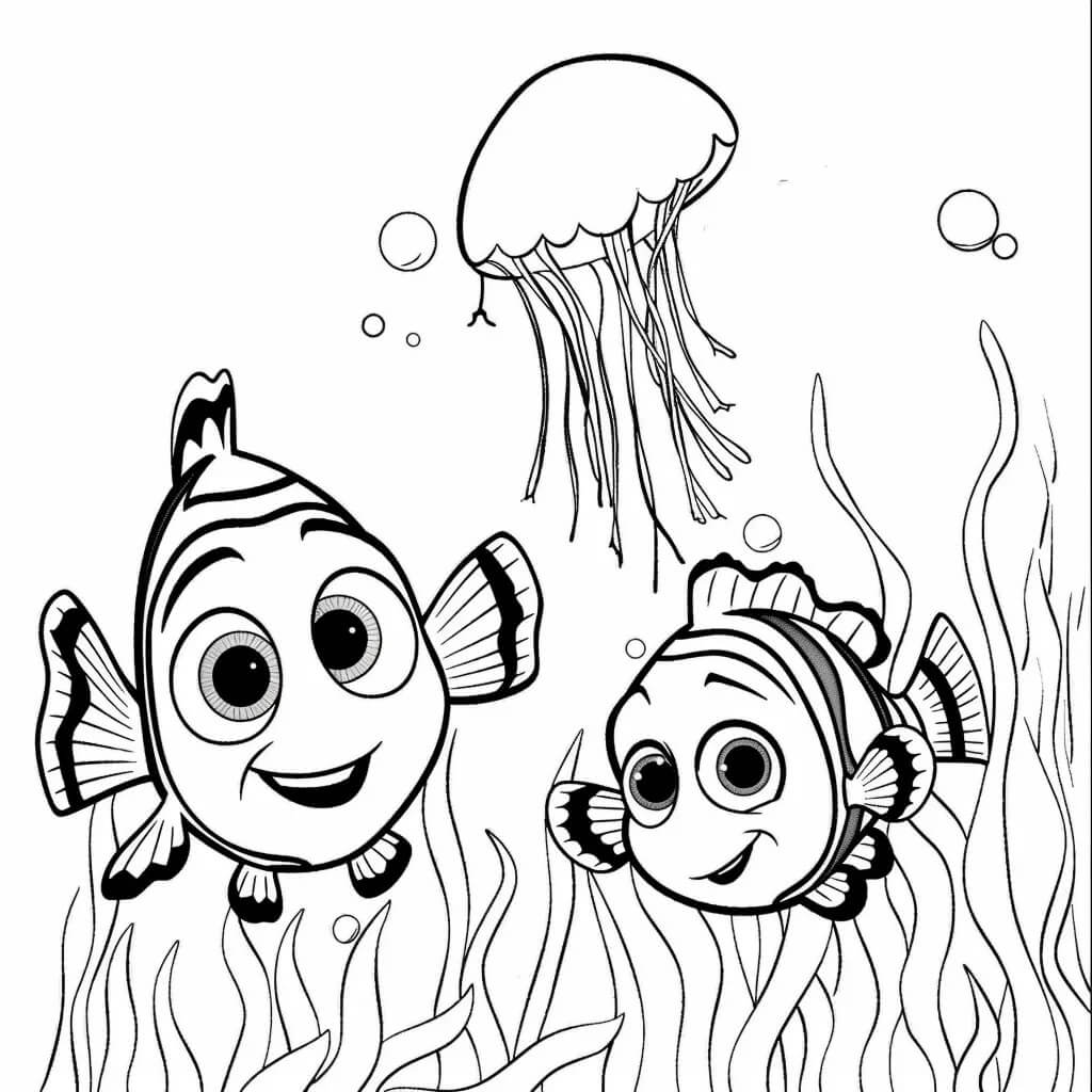 Desenho de Procurando Nemo Disney para Colorir