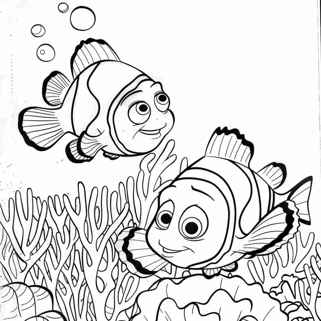 Desenho de Procurando Nemo Imprimivel Grátis para Crianças para Colorir