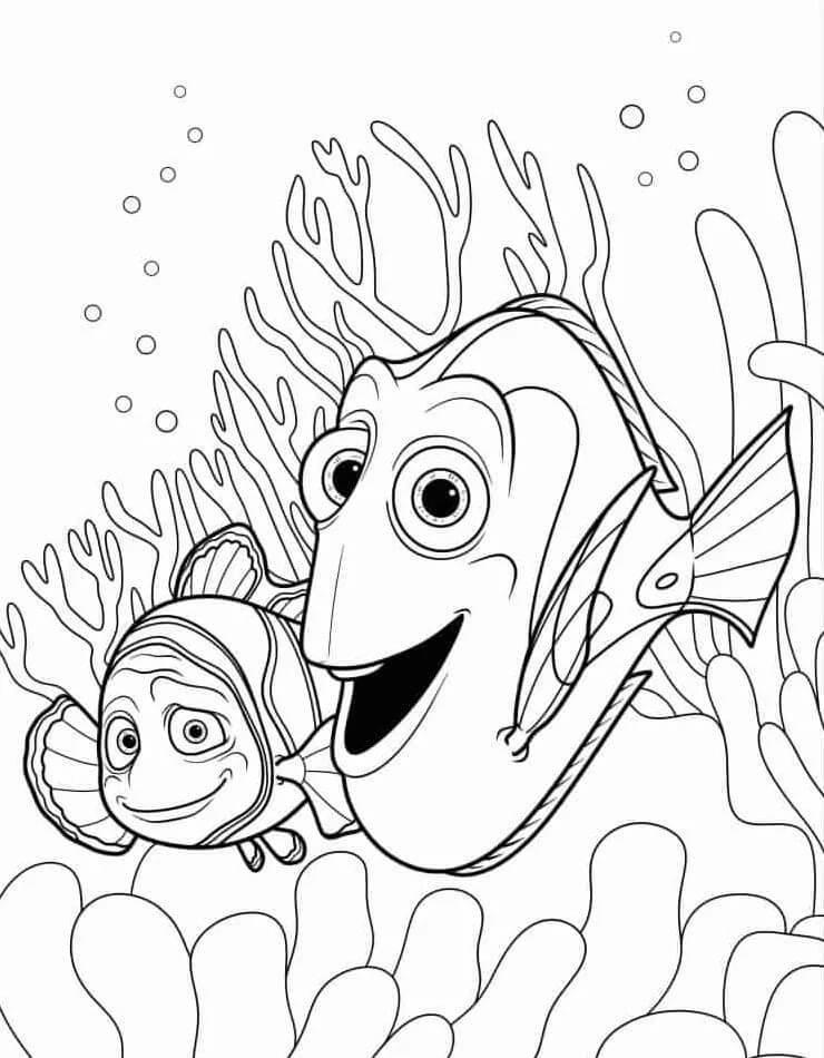 Desenho de Procurando Nemo Imprimivel para Crianças para Colorir