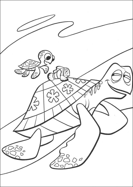 Desenho Crush e Marlin para Colorir