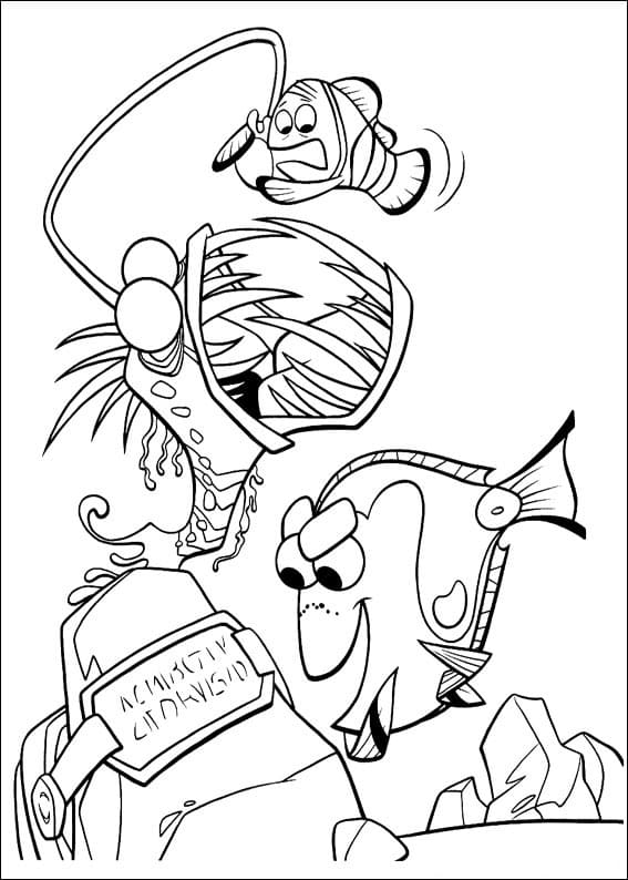 Desenho de Procurando Nemo para Colorir Pdf Grátis