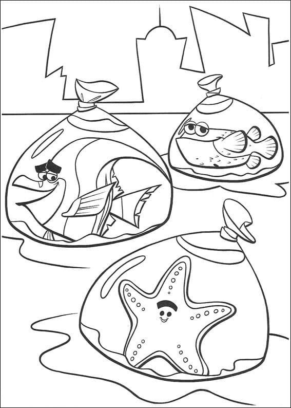 Desenho de Procurando Nemo Pdf para Imprimir e Colorir