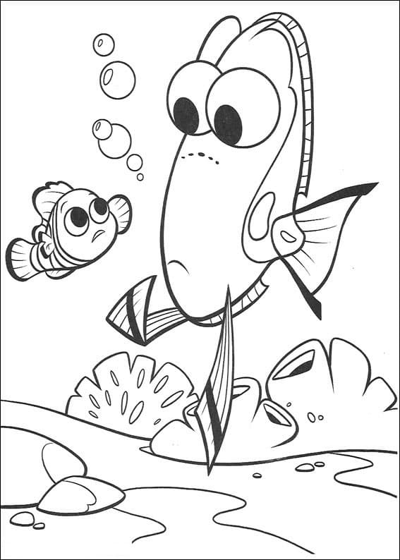 Desenho Dory e Nemo para Colorir