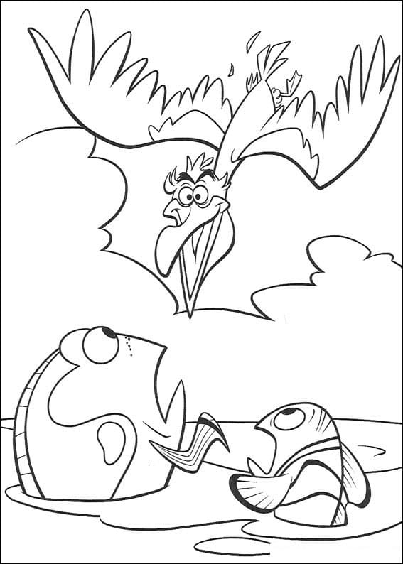 Desenho Dory Nigel e Marlin para Colorir