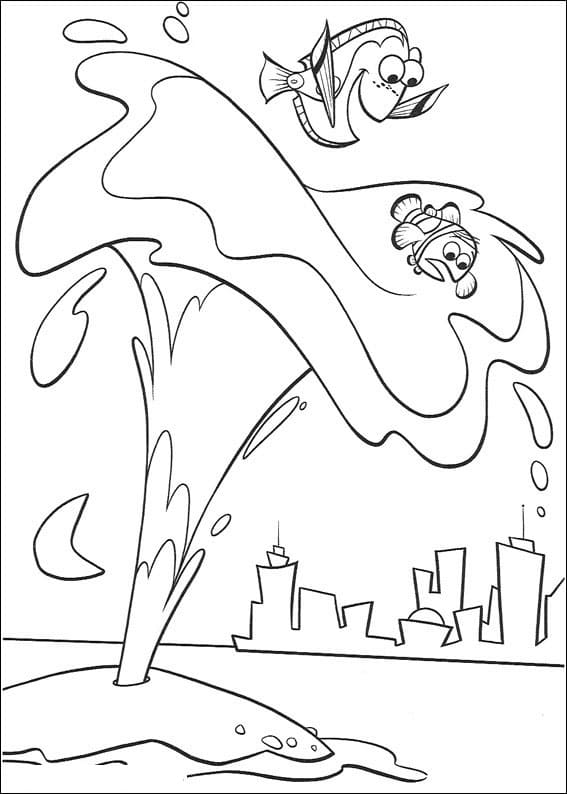 Desenho Marlin e Dory para Colorir