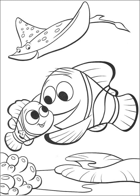 Desenho Marlin e Nemo para Colorir