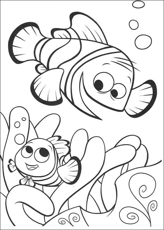 Desenho Nemo e Marlin para Colorir