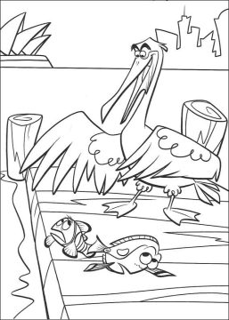 Desenho Nigel Dory e Marlin para Colorir