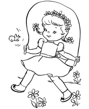 Desenho de Pular Corda grátis para Colorir