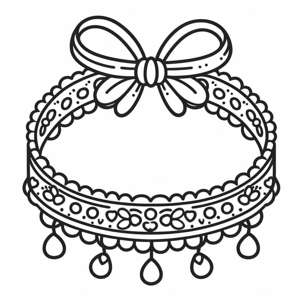 Desenho de uma Linda Pulseira para Colorir