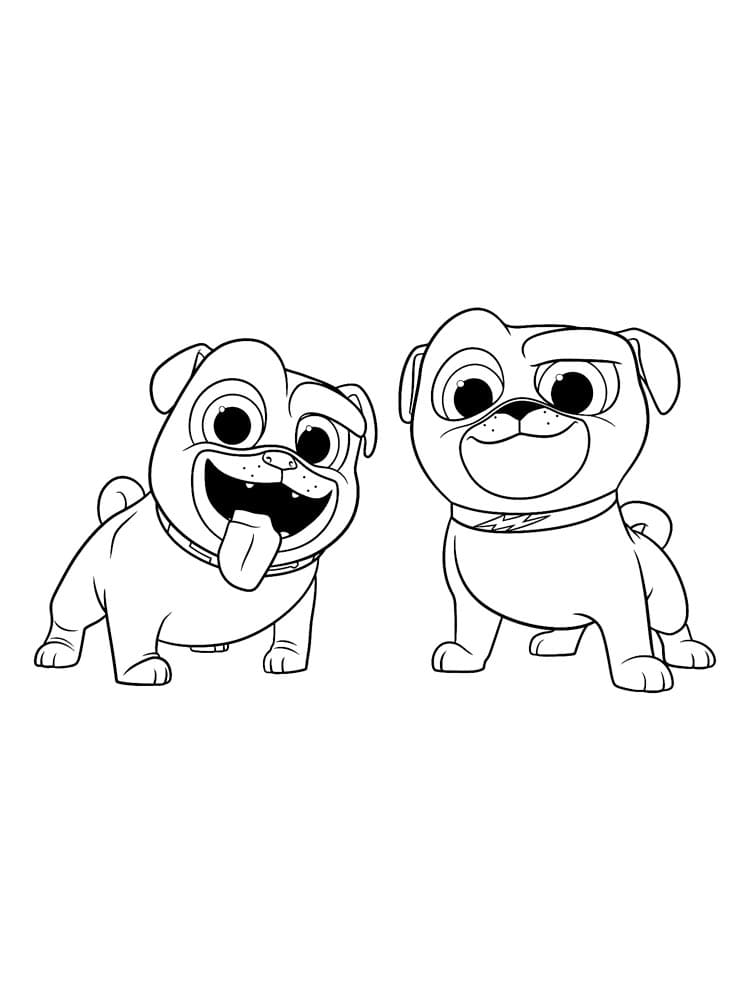 Desenho de Bingo com Rolly para Colorir
