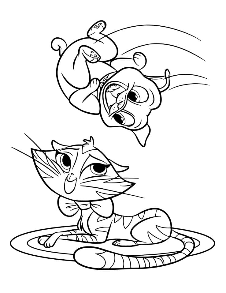 Desenho de Bingo e Hissy de Puppy Dog Pals para Colorir