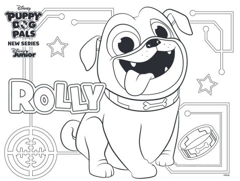 Desenho de Rolly de Puppy Dog Pals para Colorir