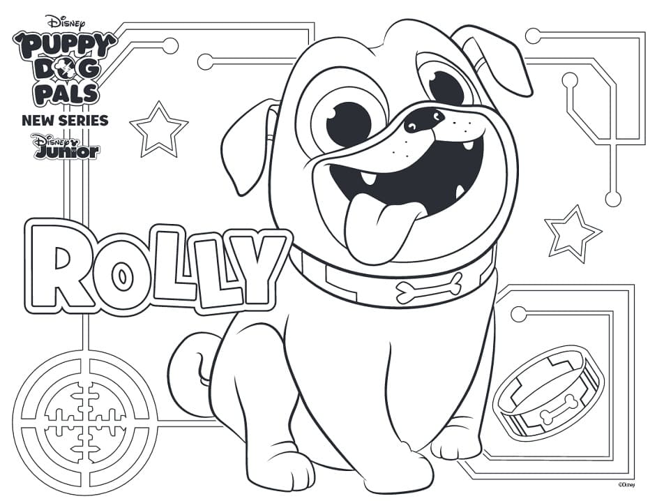 Desenho de Rolly de Puppy Dog Pals para Colorir