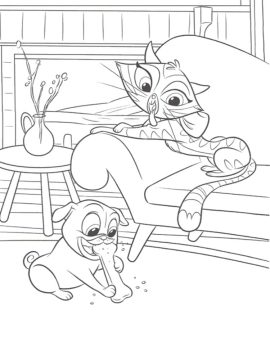 Desenho de Rolly e Hissy de Puppy Dog Pals para Colorir