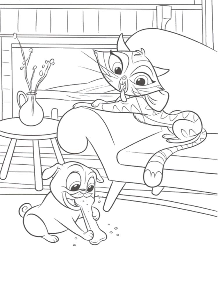 Desenhos de Puppy Dog Pals para Colorir