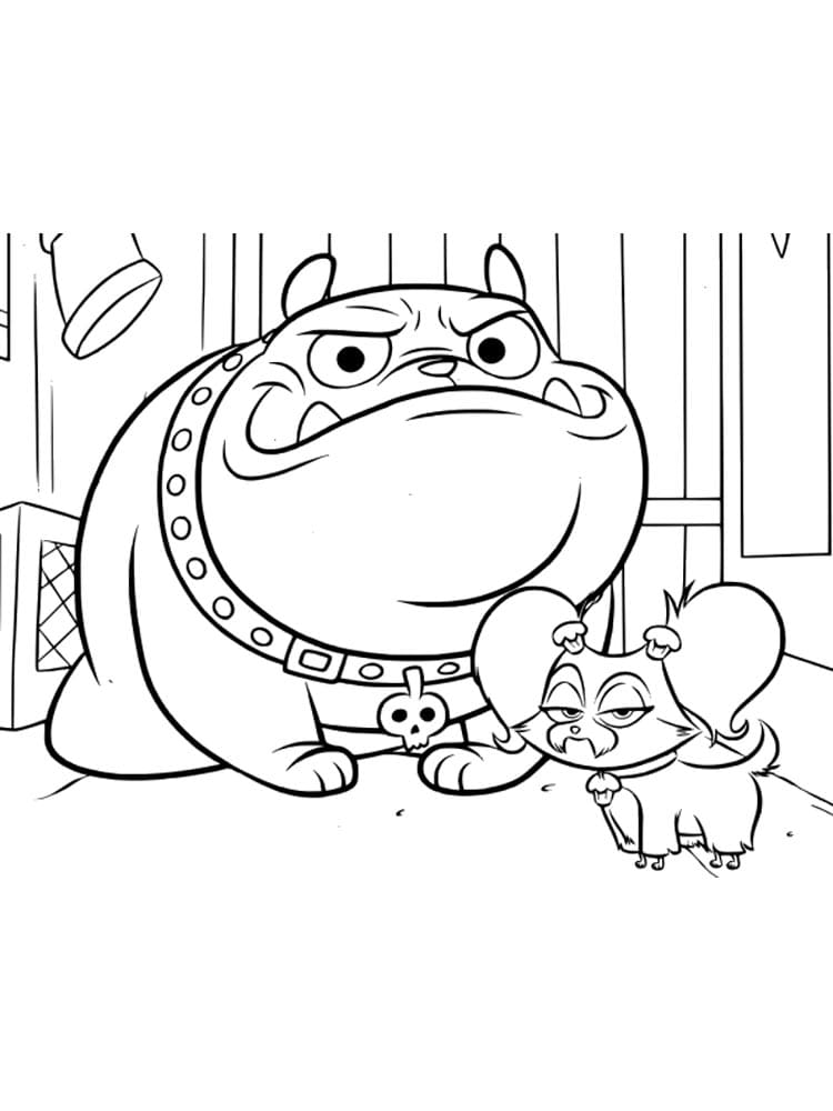 Desenho de Rufus e Cupcake Puppy Dog Pals para Colorir