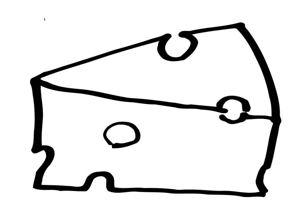 Desenho de Queijo Download para Colorir