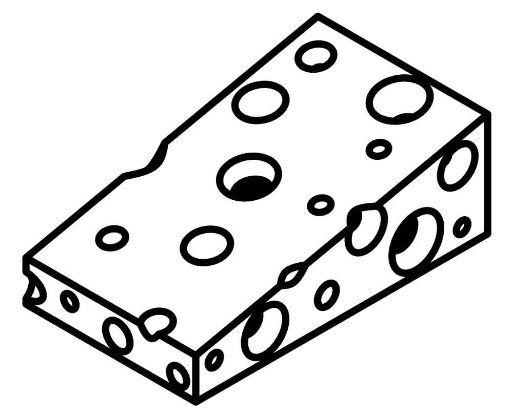 Desenho de Queijo Download para Imprimir e Colorir