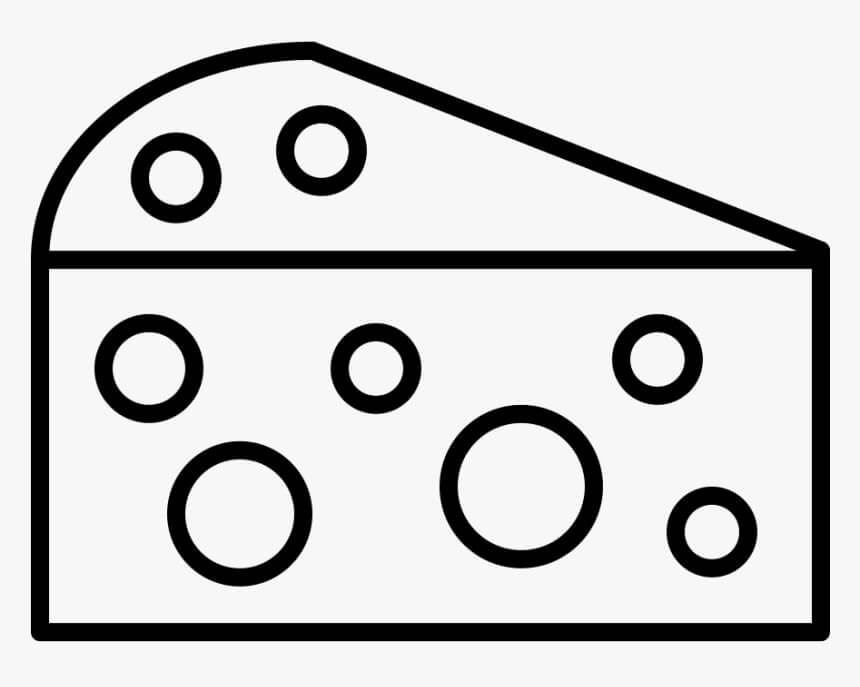 Desenho de Queijo Grátis para Colorir