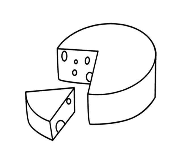 Desenho de Queijo Grátis para Imprimir e Colorir