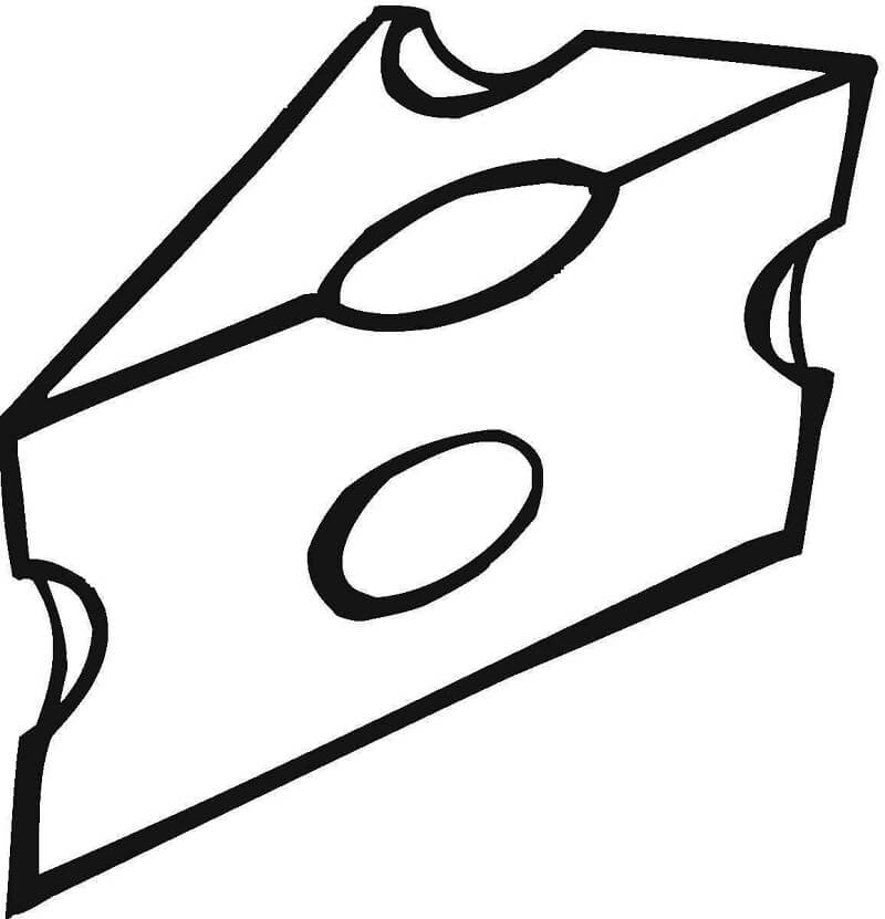 Desenho de Queijo Imprimivel para Colorir