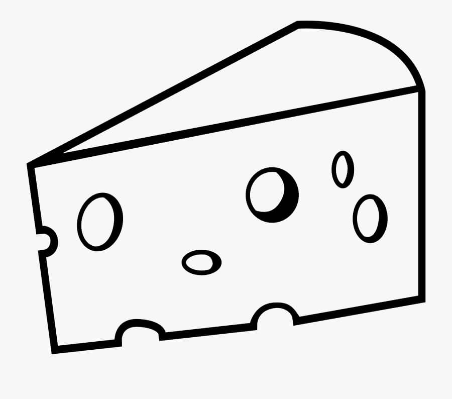 Desenho de Queijo Imprimivel para Imprimir e Colorir
