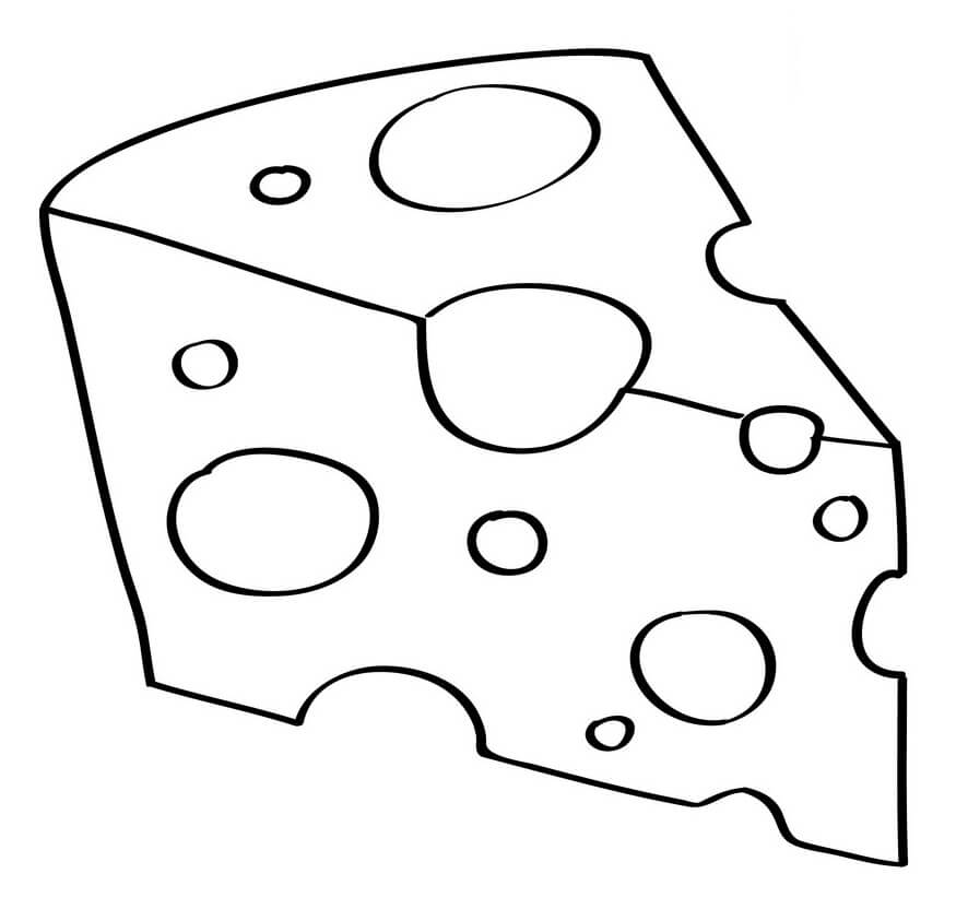 Desenho de Queijo Imprimivel Pdf para Colorir