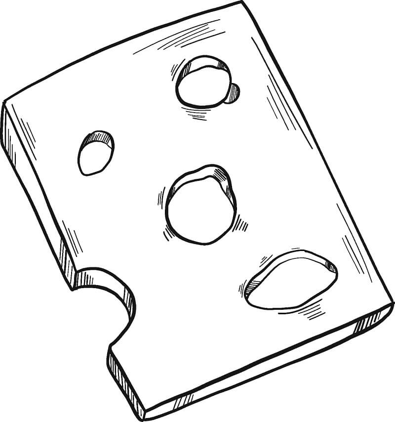 Desenho de Queijo para Pintar Imprimivel