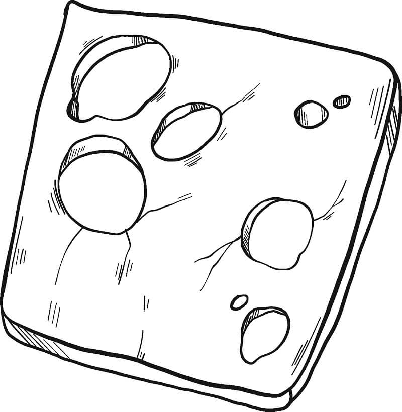 Desenho de Queijo Pdf para Colorir Grátis