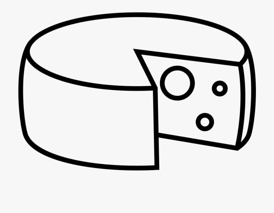 Desenho de Queijo Pdf para Imprimir e Colorir