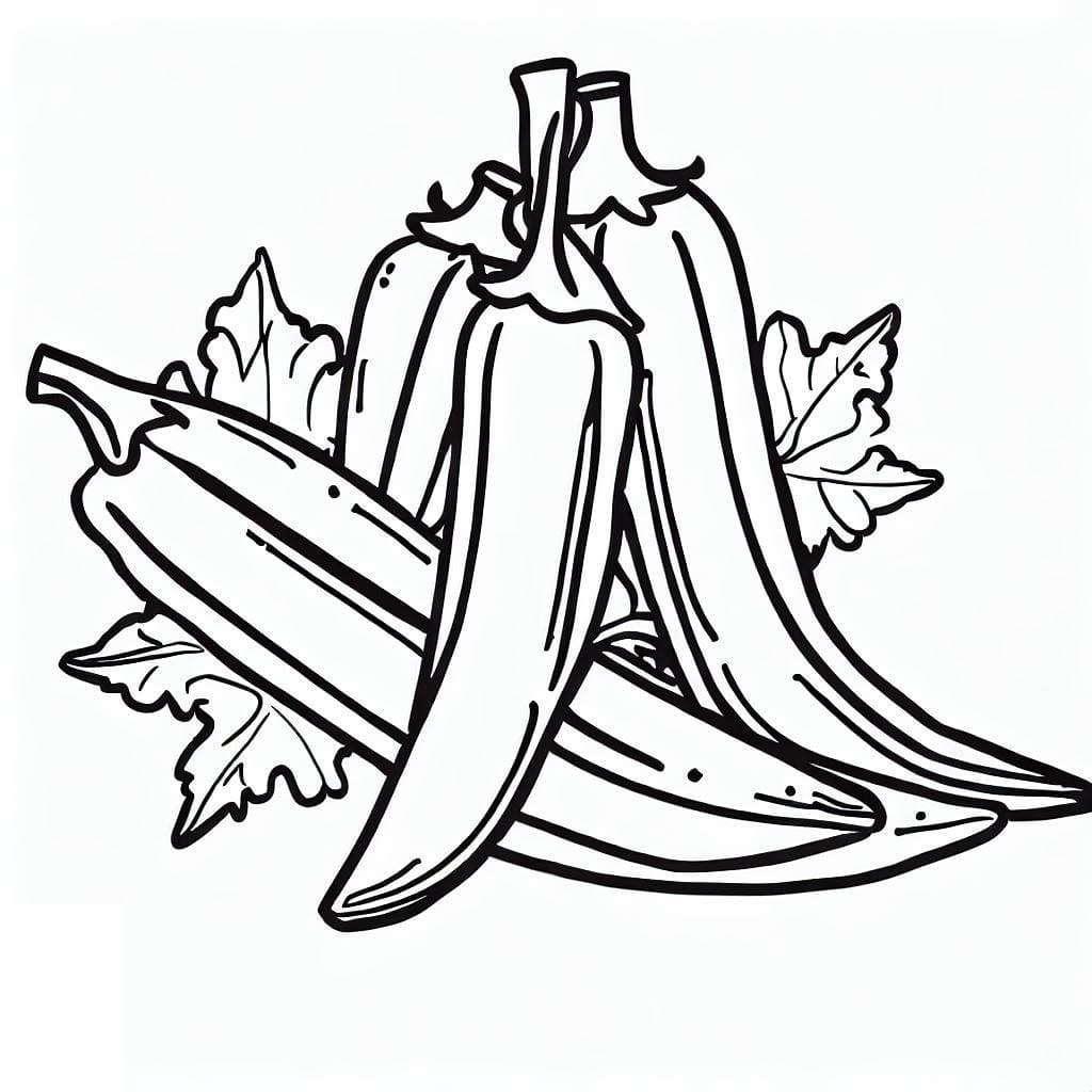 Desenho de Imagem de Quiabo para Colorir