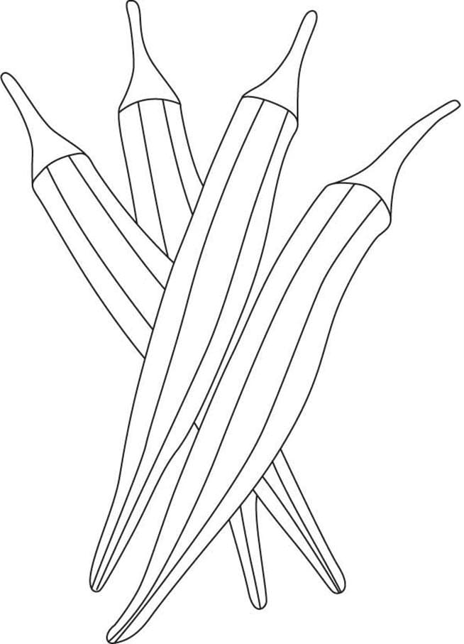 Desenho de Quatro Quiabos em Pdf para Colorir