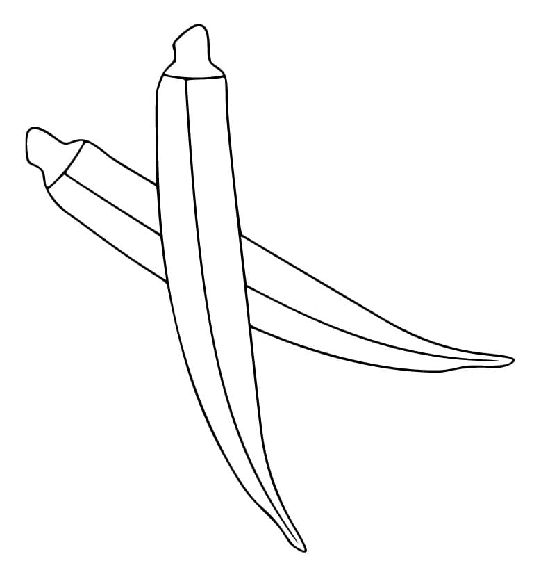 Desenho de Quiabo Fácil para Colorir