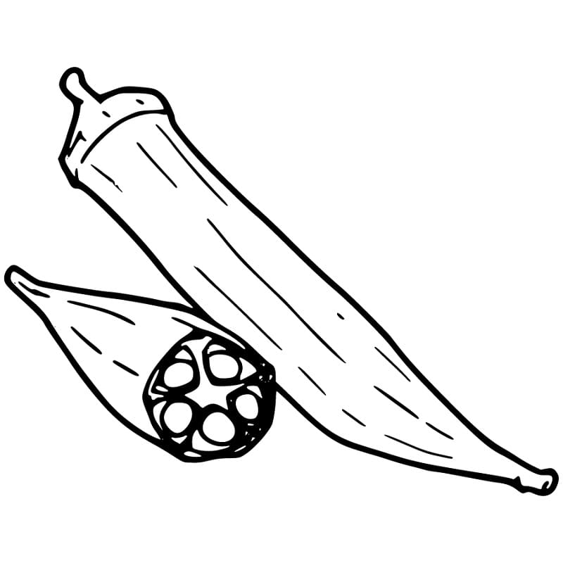 Desenho de Quiabo Grátis para Crianças para Colorir