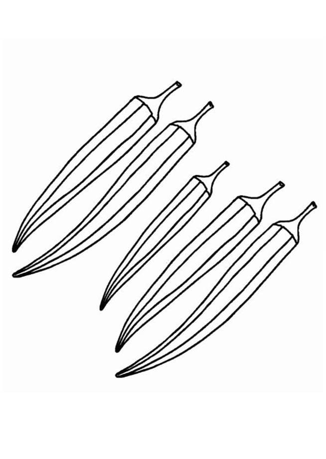 Desenhos de Quiabo para Colorir
