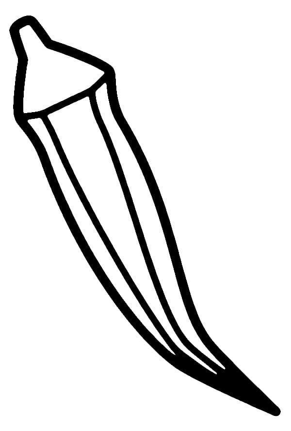 Desenho de Quiabo Simples para Colorir