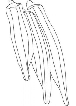Desenho Imprimível de três Quiabos para Colorir