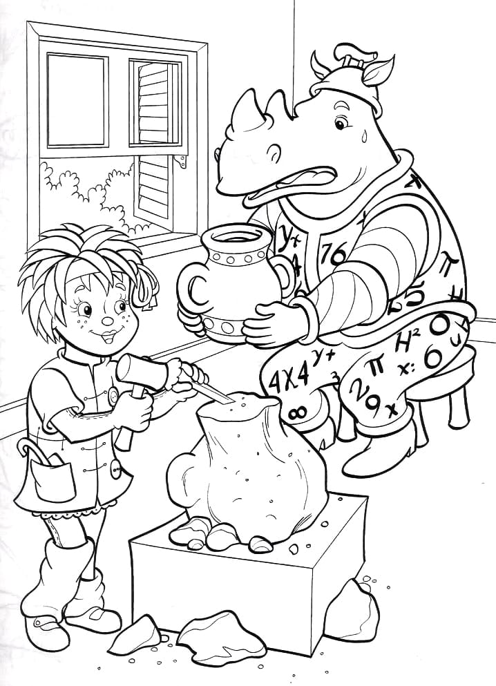 Desenho de Emília e Quindim para Colorir