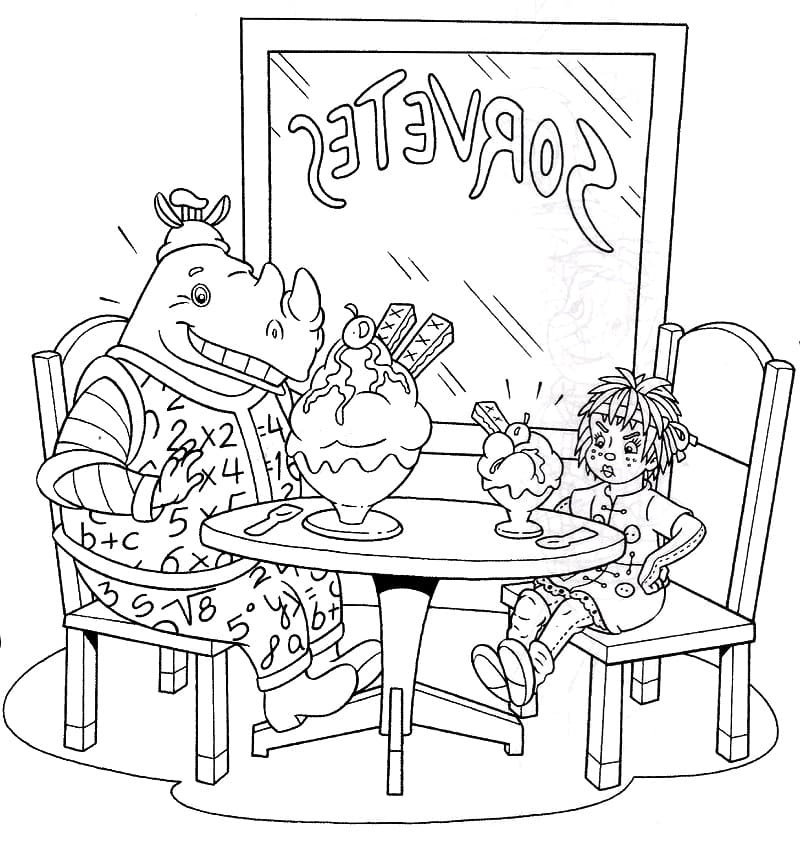 Desenho de Quindim e Emília para Colorir