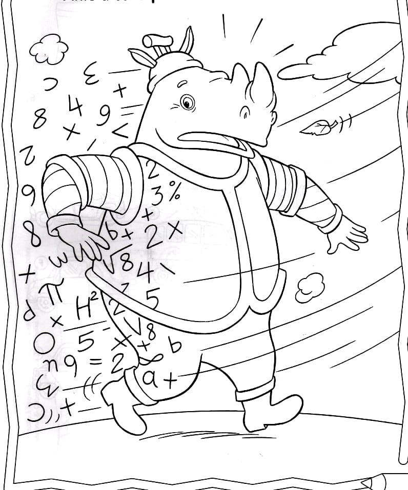 Desenho de Quindim e Matemática para Colorir