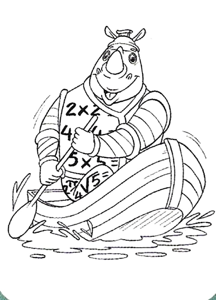 Desenho de Quindim no Barco para Colorir