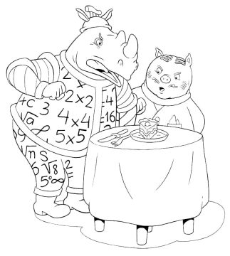 Desenho de Rabico e Quindim para Colorir