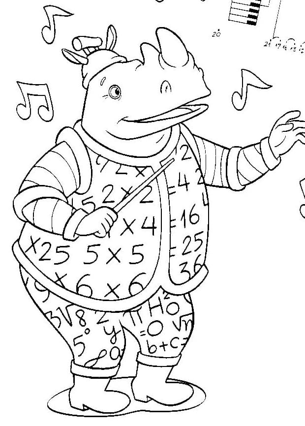 Desenho do Sítio do Picá Pau Amarelo Quindim Professor de Música para Colorir