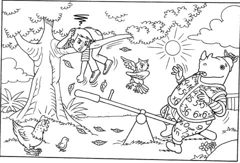 Desenho Pedrinho e Quindim para Colorir